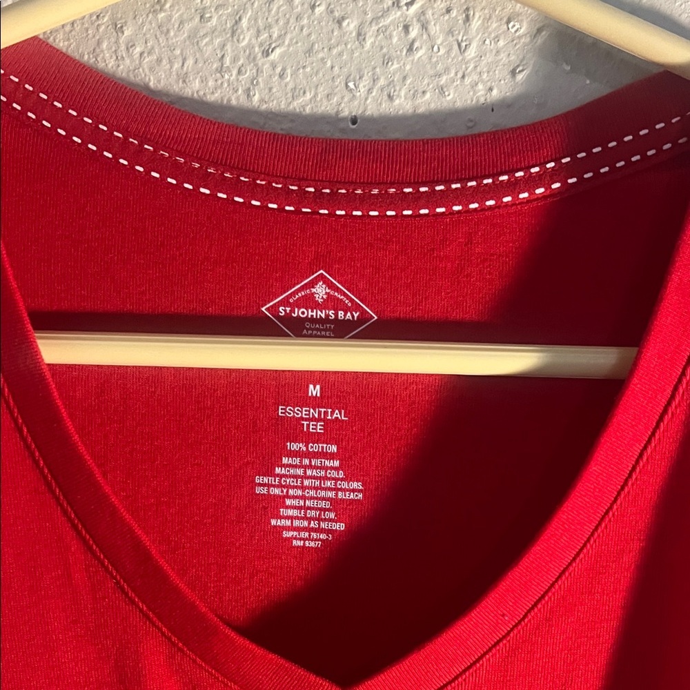 St. John's Bay Vibrant Red Long Sleeve Top - Picture 2 of 5